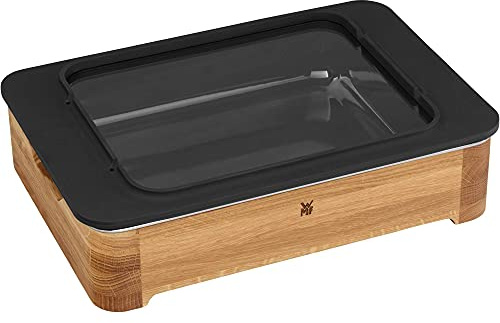 WMF Fusiontec Lasagne Auflaufform groß 36 x 26 x 8 cm, High-Tech Keramik, Holz-Servierrahmen, für Herd, Grill, Backofen, hitzebeständig bis 450°C | High-Tech Keramik, Holz-Servierrahmen, für Herd, Grill, Backofen, hitzebeständig bis 450°C