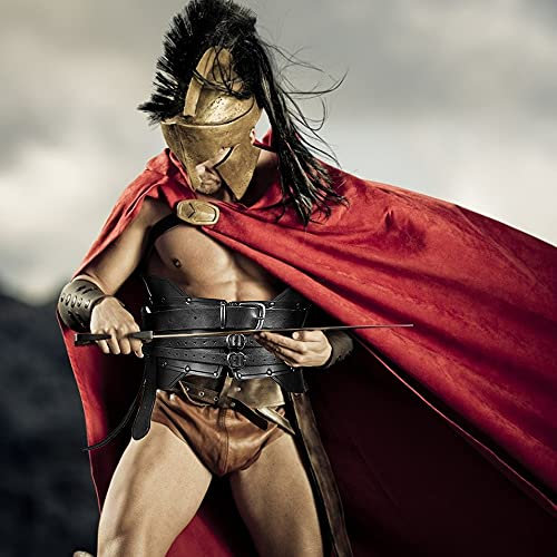 UUK Mittelalter Gürtel Breiter Taillengürtel Renaissance Wikinger Krieger Schwere Rüstung PU Leder Taille Wickelgürtel Für Männer Frauen Cosplay,Schwarz