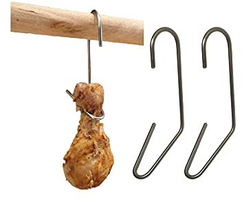 AlcoFermBrew Räucherhaken für Hähnchenschenkel, Keulen, Flügel x 5 Stk | Fleischhaken | Metzgerhaken