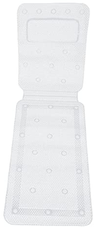 Yosoo Health Gear Badematte in Voller Länge, rutschfeste Badewannenmatte mit Saugnäpfen, Ganzkörper-Badematte Kissen, Spa-Badematte, Extra Lange Badewannenmatten 125 X 36 cm | Ganzkörper-Spa-Erlebnis durch ergonomisches Kopf- und Nackenkissen, Atmungsaktives Mesh-Textil mit Schwammpolsterung