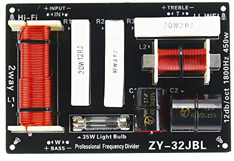 JINGERL 450W Lautsprecher Crossover 1.8khz Hochtöner Bass 2 Wege-Teiler 4-8Ohm Zwei-Wege-Stage-Lautsprecher dedizierter Frequenzteiler 1pc