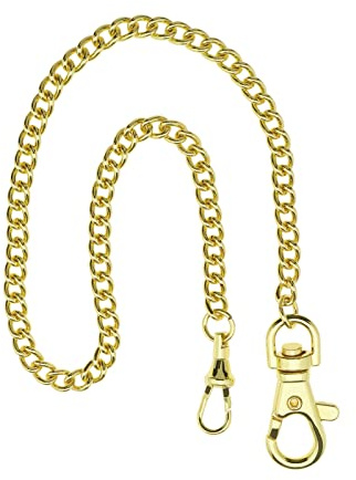 OTOTEC Chaîne pour Montre de Poche Chaîne Gilet Chaîne Albert avec Fermoir Homard 14,5 Pouces Classique Métal Placage Chaîne de Montre Suspendue Sangle Montre de Poche, Or