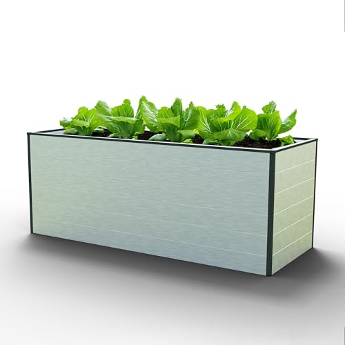 GFP Hochbeet Frühbeet Kräuter-Gemüse-Beet Aluminium ECO - 195x99x77cm, Alumiunium Natur