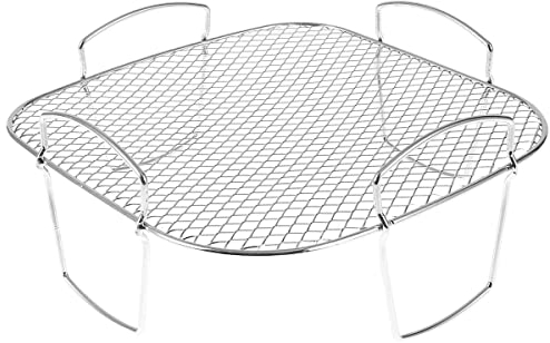 Beenle-Icey Air Fryer Rack Grilling Rack Stainless Steel Dehydrator Rack Multi-Purpose Cooking Rack Toast Rack Air Fryer Accessories Sturdy Square Rack Dishwasher Safe for Air Fryer Baking(A)