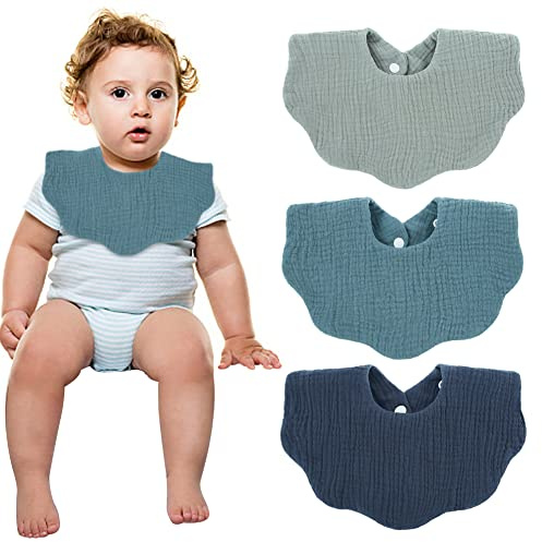 Katutude Lätzchen Baby 3 Pieces, Weiche Absorbierende Musselin Halstücher, Spucktücher Baby Baumwolle, Lätzchen Baby für Jungen, Mädchen Neugeboren
