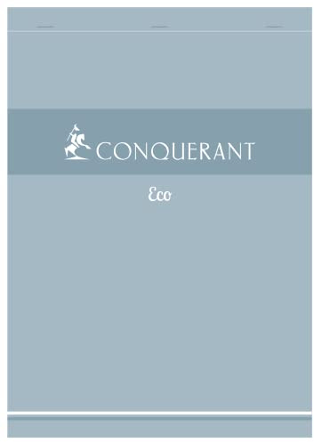 Conquérant Lot de 20 Bloc-Notes Eco A4 Petits Carreaux 5mm 200 Pages Agrafées Tête Couverture Carte Bleue