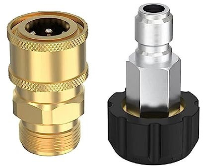 Hochdruckreiniger Adapter Set M22-Gewinde Auf 1/4 Zoll Schnellkupplungen Für Universal Spritzpistolen Pumpenanschlüsse Druck Bis Zu 5000 Einfach Anzuschließen Und Zu Trennen Pumpe Auto