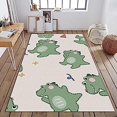 3D Cartoon Grüner Kleiner Dinosaurier 200 X 300 cm Kinder Jugendliche Jungen Teppich Schlafzimmer Dekoration Kinderzimmer Wohnzimmer, Krabbelmatte Modern Weichem Flanell Kinderteppiche