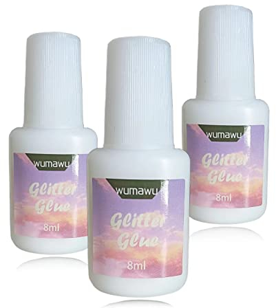 Hautkleber für Glitzertattoos,wumawu 8 ml*3 Glitter Glue, Kleber für Glitzer, Geruchlos& Nicht Toxisch, Glitzer tattoo kleber für Halloween, Karneval, Schminke, Weihnachten,Cosplay (24 ml)