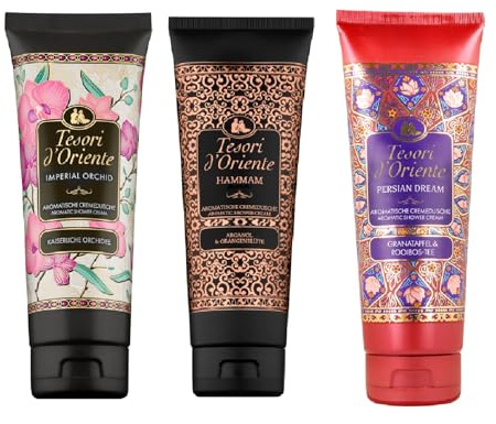 TESORI DORIENTE Vielfalt Cremedusche: 1 x Hammam, 1 x Persian Dream, 1 x Imperial Orchid - Wellness-Rituale für Körper & Sinne, aromatisches Duschgel
