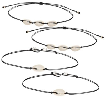 CALLARON 4stücke Perlenhalskette Mit Muschelanhänger Eleganter Damen-schmuck Verstellbare Kette Geschenkidee Für Frauen Party Und Alltagseinsatz Hochwertige Verarbeitung