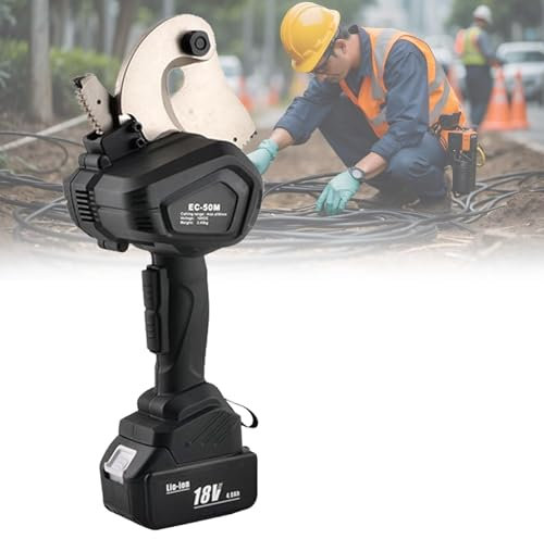 Electric Hydraulic Cable Cutter, 50MM/65MM/75MM Aluminum Copper Wire Cutter, 60KN Bolt Cutter, for Copper Aluminum Cable, Armoured Cable(65M)