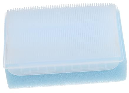 OHPHCALL Sensory Brush for Babies and Adults, Soft Flexible Bath and Massage Brush with Sky Blue Silicone Bristles, Cradle Cap and Scalp Scrubber for Newborn Bathing and Therapy