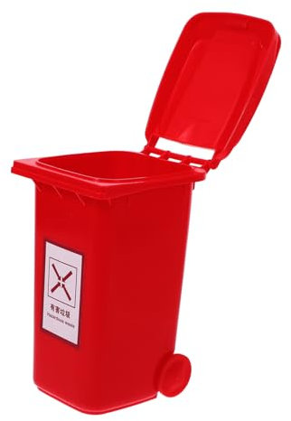 Vaguelly Poubelle de Bureau Rouge Petite Taille en Pp Multifonction pour Rangement de Table, Style Simple et Moderne, pour Dortoir ou Bureau