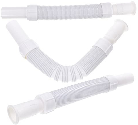 SHINEOFI 3pcs Flexible Drain Hose Extension for Washing Machine Sink Light Weight Plastic Tubing