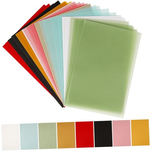 OSALADI Papier Calque Coloré Translucide 15 x 10 Cm 50 Feuilles Papier Vélin Artisanal pour Artistes Et Amateurs Arc-en-Ciel Utilisations Créatives Scolaire Et Studio