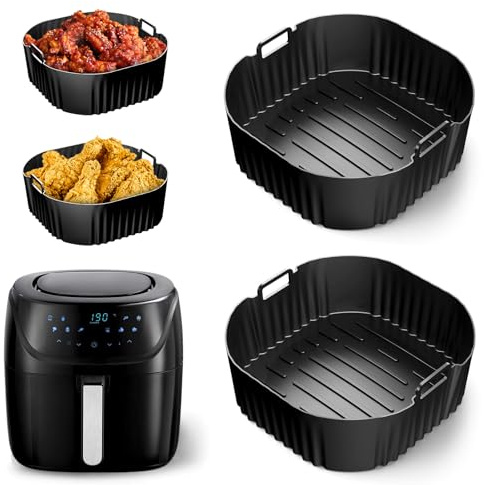 Molde de Silicona para Freidora de Aire, Compatible con Russell Hobbs de 4L, Philips Série 2000 NA229/00 Série 3000 NA320/00 de 4,2L, Reutilizable Silicona Air Fryer Accesorios Airfryer