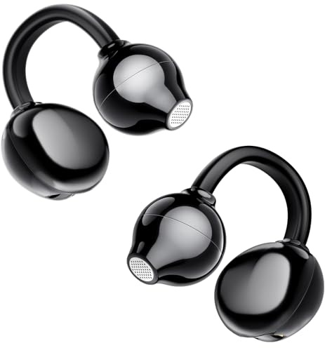 AI-klämma på öronsnäckor trådlös Bluetooth 5.4-hörlurar, öppna öronhörlurar med mikrofon, 40H-uppspelning, vattentät design, 4 g ultralätt sport öronklämma öronsnäckor, bekväma för glasögonbärare