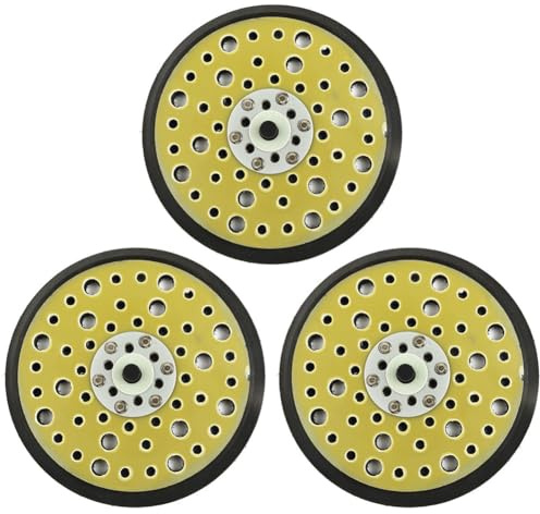 3 almohadillas de repuesto para lijadora, almohadilla orbital aleatoria mediana de 54 agujeros para pulido de alta velocidad, lijadora orbital aleatoria