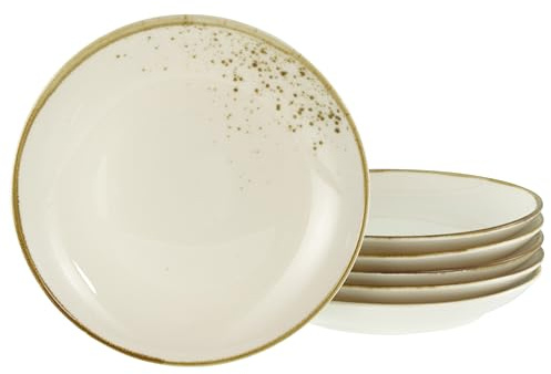 Creatable, 24652 Série Nature Collection Creme Lot de 6 assiettes à dessert en grès pour 6 personnes Passe au lave-vaisselle et au micro-ondes Production de qualité