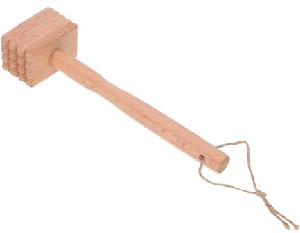 COLLBATH Fleischklopfer Holz Doppelseitig Mit Rutschfestem Griff Für Zartes Steak Und Geflügel Kompakt Leicht Zu Reinigen