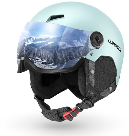 LUMDEER Ski Helmet with 2 in 1 Visor Goggles, UV Protection Snowboard Helmet, Certified Ajustable Snow Sport Helmets for Men Women Skiing, Skating, Snowboarding