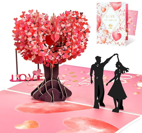 TOYEISHI 3D Pop Up Anniversary Card, I Still Do Love Tree Hearts Couple Wedding Card for Her, Wife, Husband, Him, Girlfriend, Romantic Love Letter Gift for Wedding, Anniversary, Valentines, Birthday