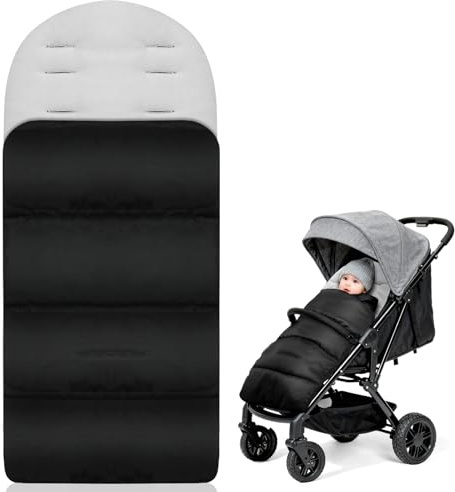AOOWU 4 in 1 Coprigambe Passeggino Universale, Morbido Sacco Passeggino, Antivento Passeggino Bunting Bag con Doppia Cerniera Laterale Fodera in Caldo Pile Polare, Impermeabile Lavabile in Lavatrice