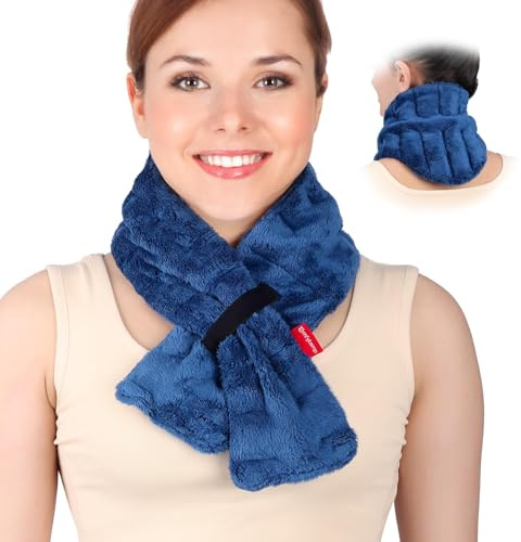 Comfytemp Microwavable Heating Pad for Neck, 4 x 33 Inches Moist Heat Wrap | Heated Neck Warmer Wrap for Muscle Tension & Soothing Comfort, Therapy Wrap for Recovery, Relaxation Gifts for Women Seniors