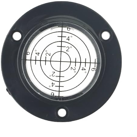 Nivel de burbuja redondo de 50 x 12 mm para herramientas de nivel de burbuja con material acrílico para diana y posicionamiento de ángulo (concha negra y agua blanca)