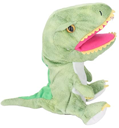 TOPINCN Plüsch-Dinosaurier-Handpuppe mit Beweglichem Mund, Perfekte Größe für Eltern-Kind-Beziehungsshows (Green)