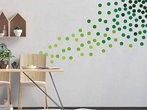 GRAZDesign Bunte Punkte Wandtattoo grün, 100 Kreise, 5,5 cm Durchmesser, Klebepunkte, Wandkonfetti für Kinderzimmer für Jungs