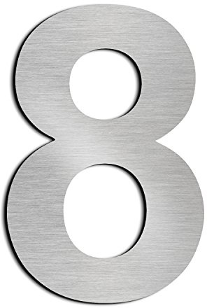 nanlyiau 6in/15.3cm Numeri civici Numero di acciaio Numero civico esterno in Solido Acciaio Inossidabile 304,Aspetto Fluttuante(6in 8)