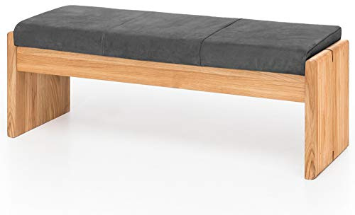 moebel-eins Scott Sitzbank/Truhenbank, Material Massivholz/Bezug Kunstfaser