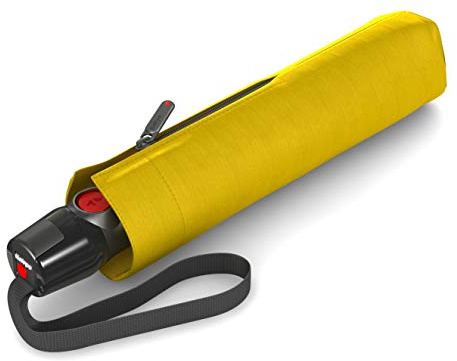 Knirps T.200 Duomatic stabilt fickparaply – automatisk öppning/stängning – vikbart – stormsäkert – vindtätt, gul (gul) – 9532002600