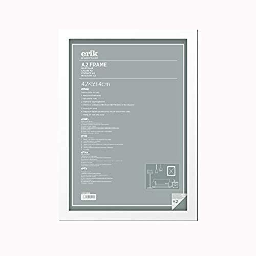 Grupo Erik - Cadre A2 42x59,4 cm - Blanc | Cadre Poster, Prints, Affiche Decoration Murale, Tableau Décoration Murale