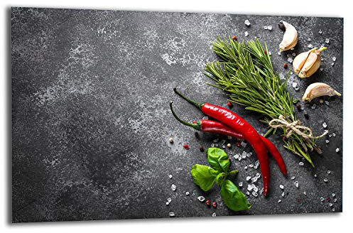 TMK ArtDeko Herdabdeckplatte 1 Teilig 80x52 cm - Spritzschutz Herdabdeckung – Herdschutz aus Sicherheitsglas – Robust, Hygienisch & Rutschfest– Schutz für Induktion, Ceran, Gas & Elektro