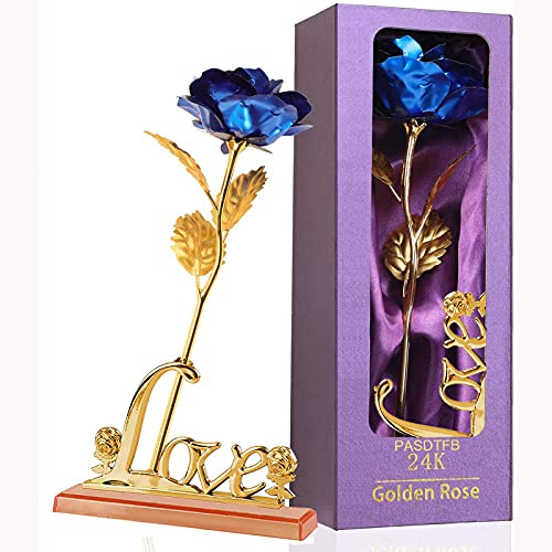 Regalo San Valentino per Lei Rosa Eterna Stabilizzata Regalo Donna Compleanno 24k Rosa Placcato Oro Regali San Valentino Regalo Mamma Amica Fidanzata Ragazza Nonna Sorella Regali per Lei Anniversario