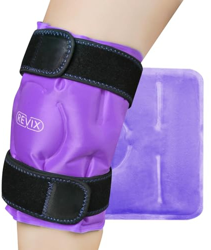 REVIX Poche de glace genou, Compresse froide gel flexible, Violet