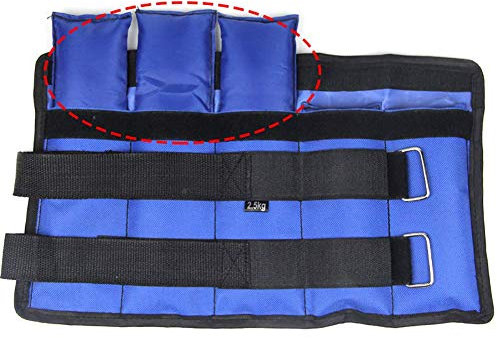 XBSLJ Sandsäcke, Knöchelgewichte, verstellbar, Fitnessgerät, tragbar, für Training, Laufen, Joggen, Walking, Aerobic, Blau, 2 kg