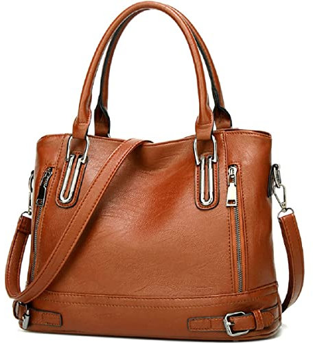 XingChen Damen Leder Schultertaschen Crossbody Taschen Hobo Totes Top Handle Tasche Satchel und Geldbörse für Damen, Braun, Einheitsgröße