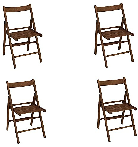 Liberoshopping Chaise Pliante Peu encombrante en Bois (Noyer 4 pièces)