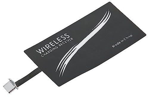 Adaptateur de Chargeur sans Fil Universel de Type C 2 Pièces, Récepteur de D'autocollant de Téléphone Portable avec des Performances Stables, Facile à Utiliser, Silicone