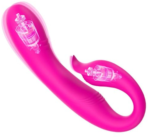Sex Spielzeug für die Frau G Punkt Vibrator 10 Vibrationsmodi Doppelkopfvibration Dildo Vibration Wearable Sexspielzeug Klitoris Stimulator Sex Spielzeug für Paare (rot)