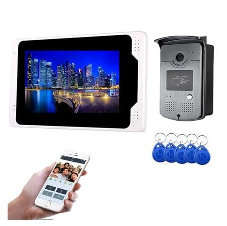 Timbre InaláMbrico, Sistema de videoportero WIFI timbre de puerta inalámbrico Tuya IP Video puerta teléfono for casa apartamento pantalla táctil tarjeta RFID desbloqueo remoto VíDeo De Alta DefinicióN