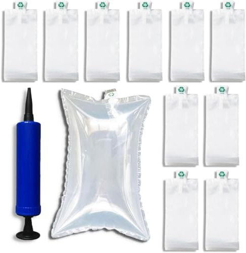 100 Stück Luftkissen-Preforms, 100 x 150 mm Luftkissen, aufblasbare Säcke, Luftkissen, Verpackungsfüllmaterial, Airbags, Luftpolstertaschen, Transportpolstermaterial, mit wiederverwendbaren Pumpen