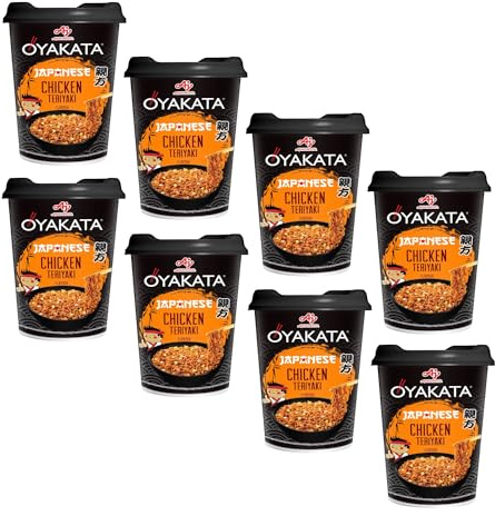 Oyakata® | Piatto Istantaneo con Salsa e Noodles | Noodles Istantanei Gusto Pollo Teriyaki - 8 x 96 Gr | Spaghetti Giapponesi Pollo