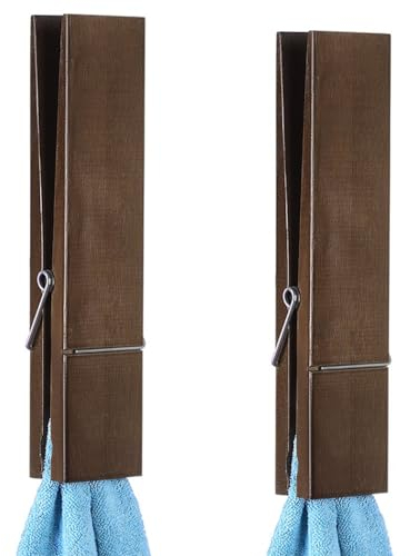 Grandi clip in legno per vestiti, portasciugamani da 30,5 cm con mollette giganti, clip in legno giganti caricate a molla per fai da te fattoria matrimonio bagno lavanderia artigianato