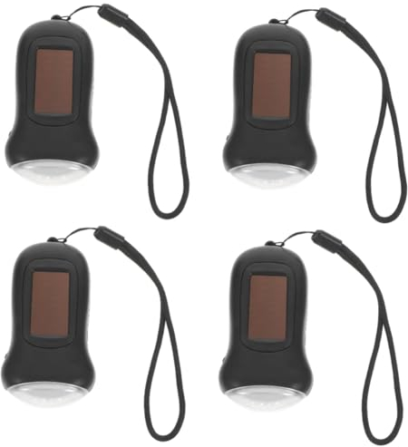 INOOMP 4pièces Lampe De Poche à Manivelle Led Rechargeable Torche Solaire Multifonctionnelle Pour Camping Et Urgences Design Ergonomique Parfaite Pour Coupures De
