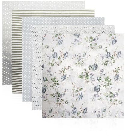 5 stück Nähstoffe, Nähen bedruckter Baumwollstoffe, Baumwoll-Patchworkstoffe, Nähen von Patchworkstoffen, Bastelstoffe